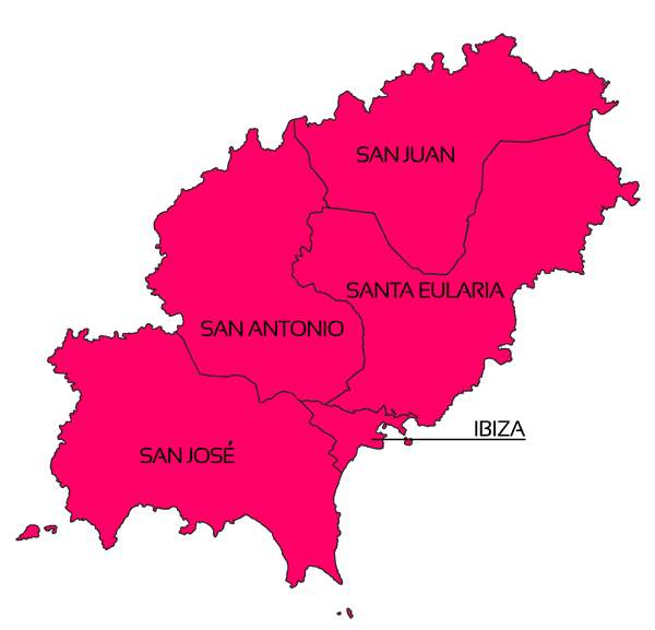 Kaart van Ibiza